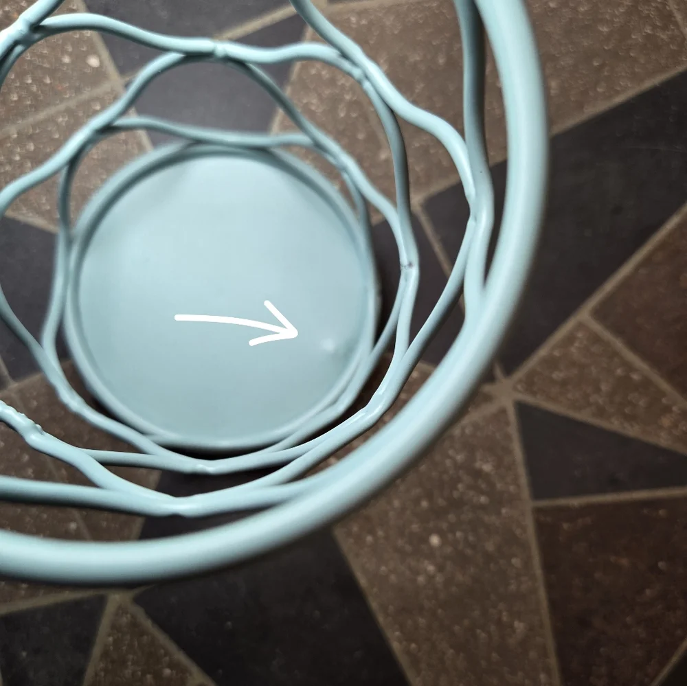 Aqua Blue Metal Candle Holder